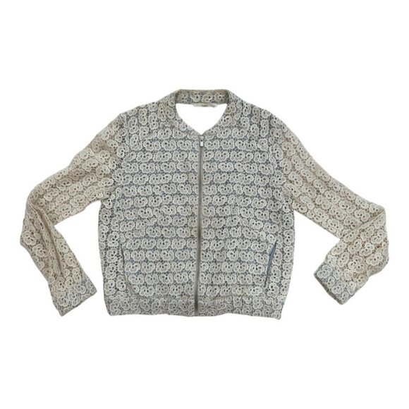 MAJE Crochet Beige Spring Jacket Size 38 US M - Picture 1 of 5